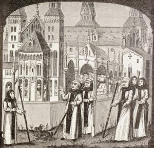 Saint Bernard de Clairvaux et les moines cisterciens prenant possession de l